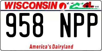 WI license plate 958NPP