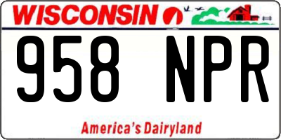 WI license plate 958NPR