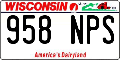 WI license plate 958NPS