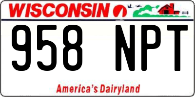 WI license plate 958NPT