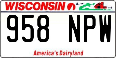 WI license plate 958NPW