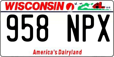 WI license plate 958NPX