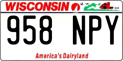 WI license plate 958NPY