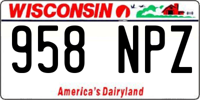 WI license plate 958NPZ