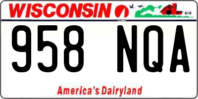 WI license plate 958NQA
