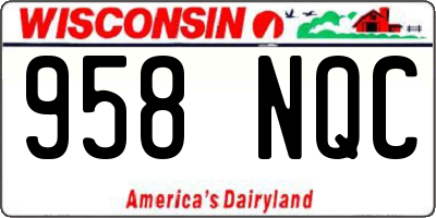 WI license plate 958NQC