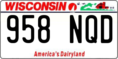 WI license plate 958NQD