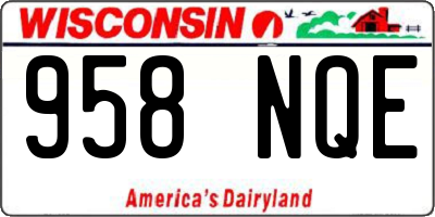 WI license plate 958NQE
