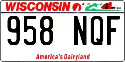 WI license plate 958NQF