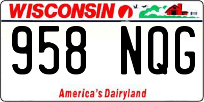 WI license plate 958NQG