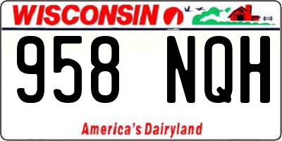 WI license plate 958NQH