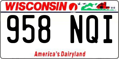 WI license plate 958NQI