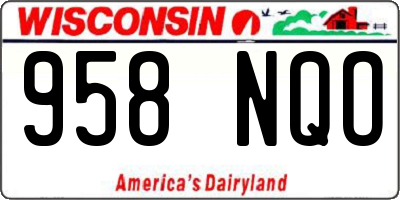 WI license plate 958NQO