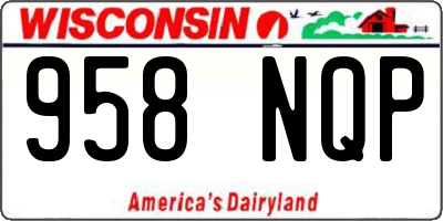 WI license plate 958NQP