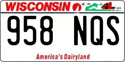 WI license plate 958NQS
