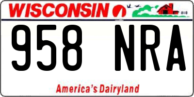 WI license plate 958NRA