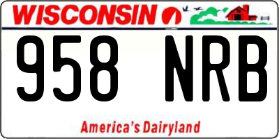 WI license plate 958NRB