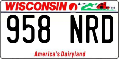 WI license plate 958NRD