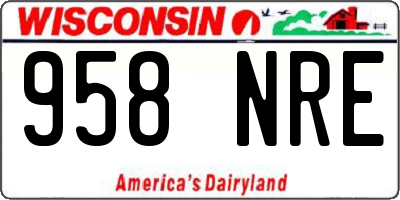 WI license plate 958NRE