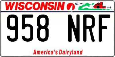 WI license plate 958NRF