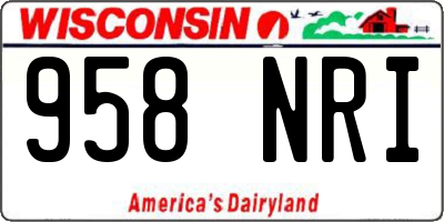 WI license plate 958NRI