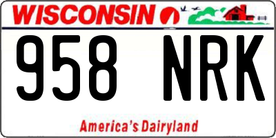 WI license plate 958NRK