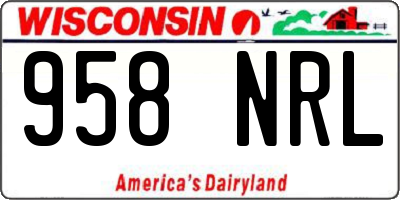 WI license plate 958NRL