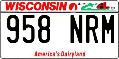 WI license plate 958NRM