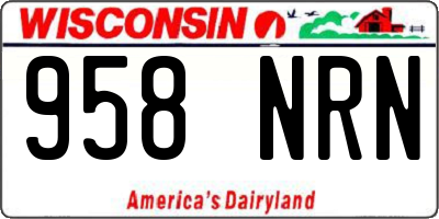WI license plate 958NRN