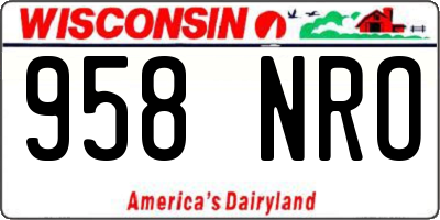 WI license plate 958NRO