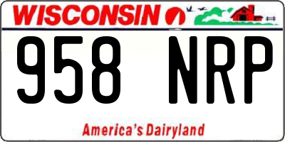 WI license plate 958NRP