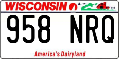 WI license plate 958NRQ