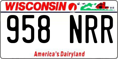 WI license plate 958NRR