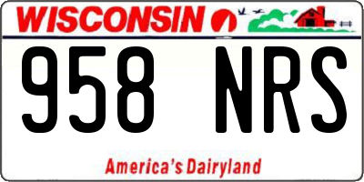 WI license plate 958NRS