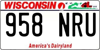 WI license plate 958NRU
