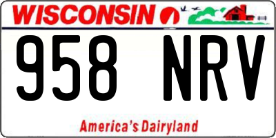 WI license plate 958NRV