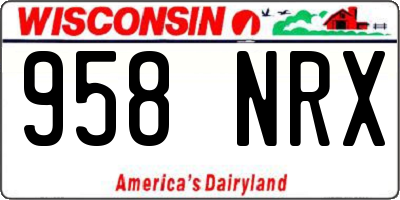 WI license plate 958NRX