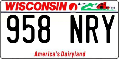WI license plate 958NRY