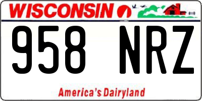 WI license plate 958NRZ
