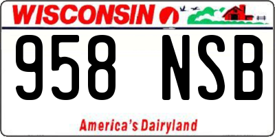 WI license plate 958NSB