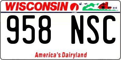 WI license plate 958NSC