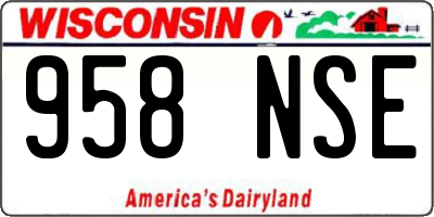 WI license plate 958NSE