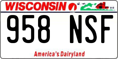 WI license plate 958NSF