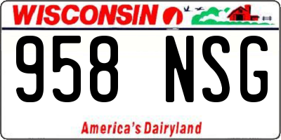 WI license plate 958NSG