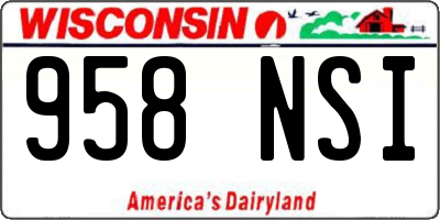WI license plate 958NSI