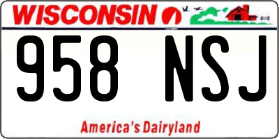 WI license plate 958NSJ