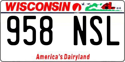 WI license plate 958NSL
