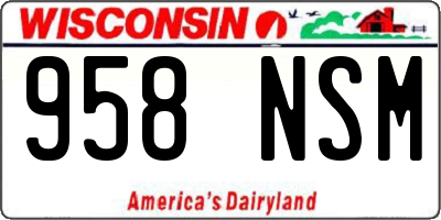 WI license plate 958NSM