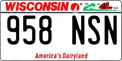 WI license plate 958NSN