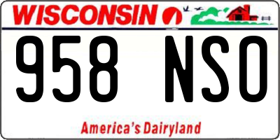 WI license plate 958NSO